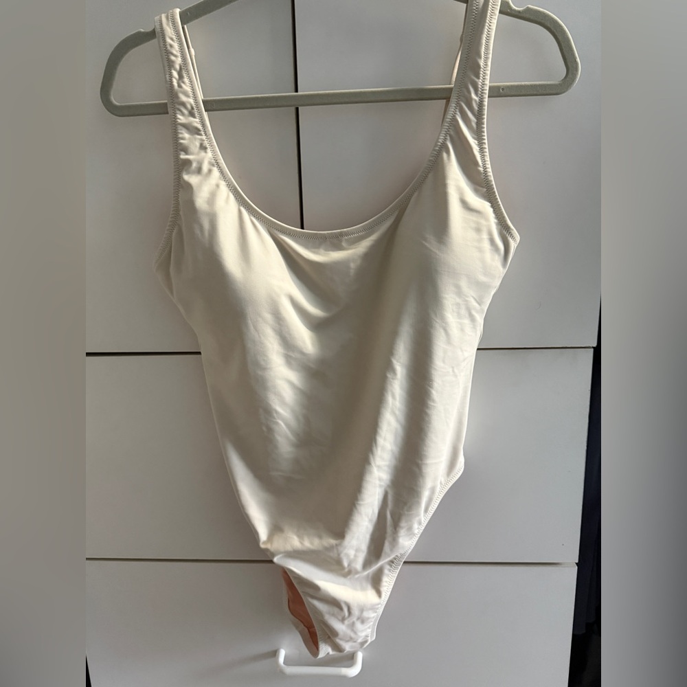 J. Crew Cream Heritage Scoopback Size 8 One-Piece Swimsuit